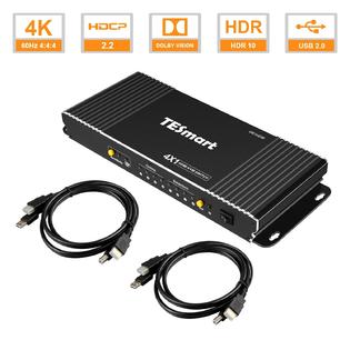 Hks0401b1u Black Ca Tesmart Kvm Switch Hdmi Newest 4 Port Kvm Switcher Box With Remote Black Supports Hdr10 And Hdcp2 2