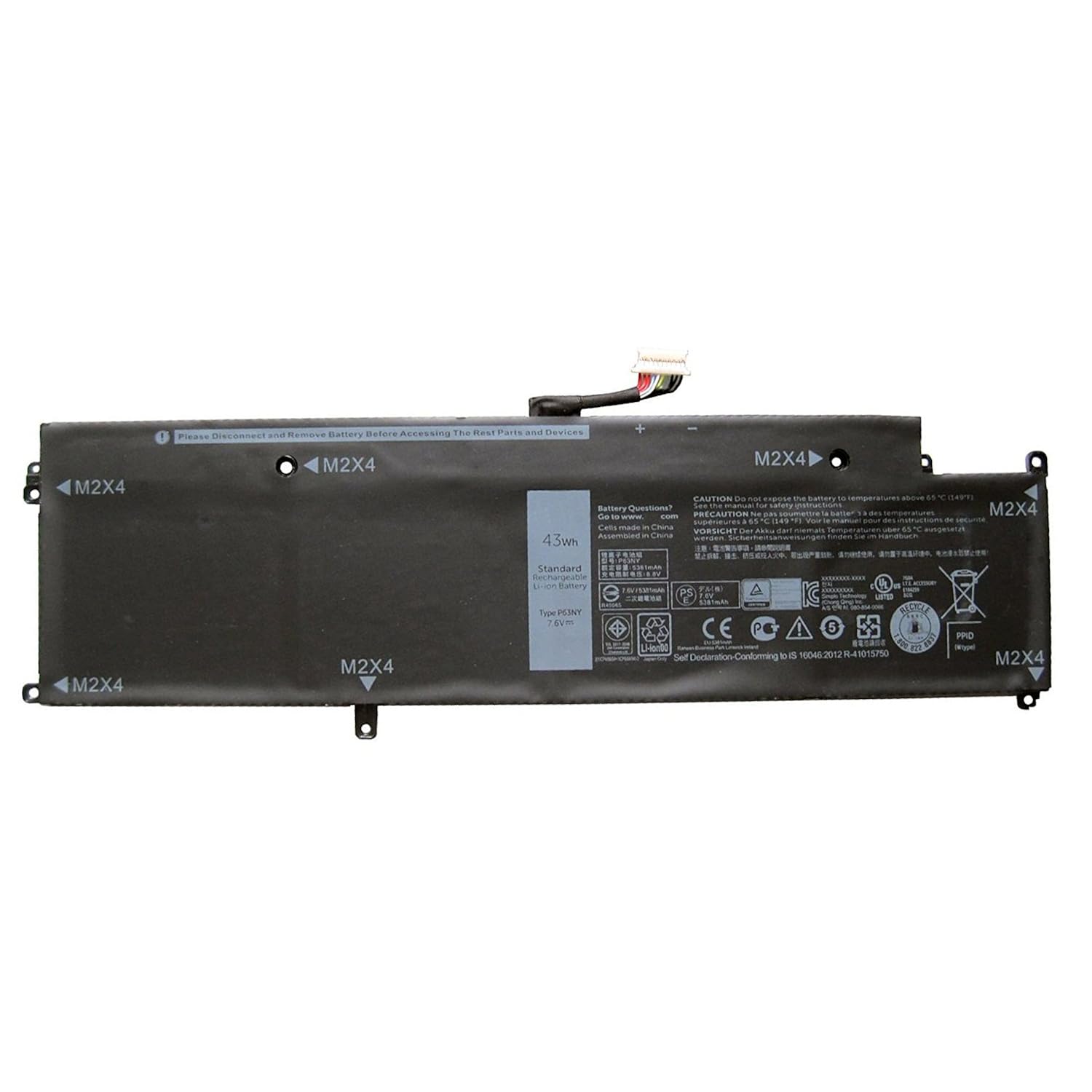 Greentechllc Greentech New P63ny Replacement Battery For Dell Latitude 13 7370 7 6v 43whr 4 Cell Primary Battery 0n3kpr N3kpr 4h34m