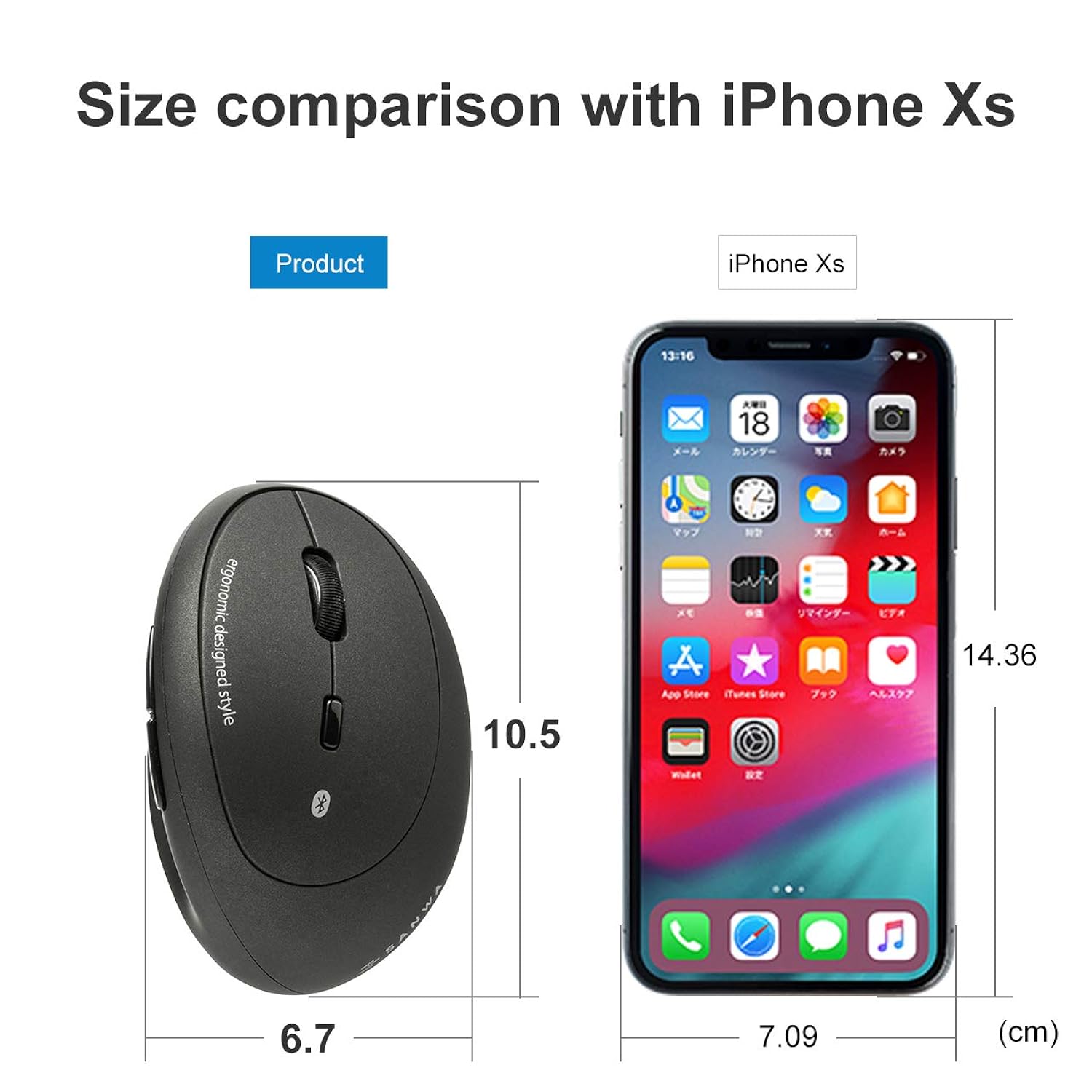 Gmaergbt18 Sanwa Bluetooth Ergonomic Mouse Optical Vertical Mice For Small Hands Reduce Wrist Strain 800 10 1600 Dpi 6 Buttons