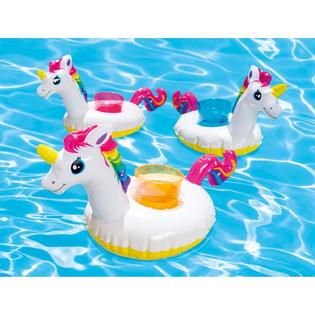 Intex Floating Unicorn Inflatable Drink Holders, 3Pack