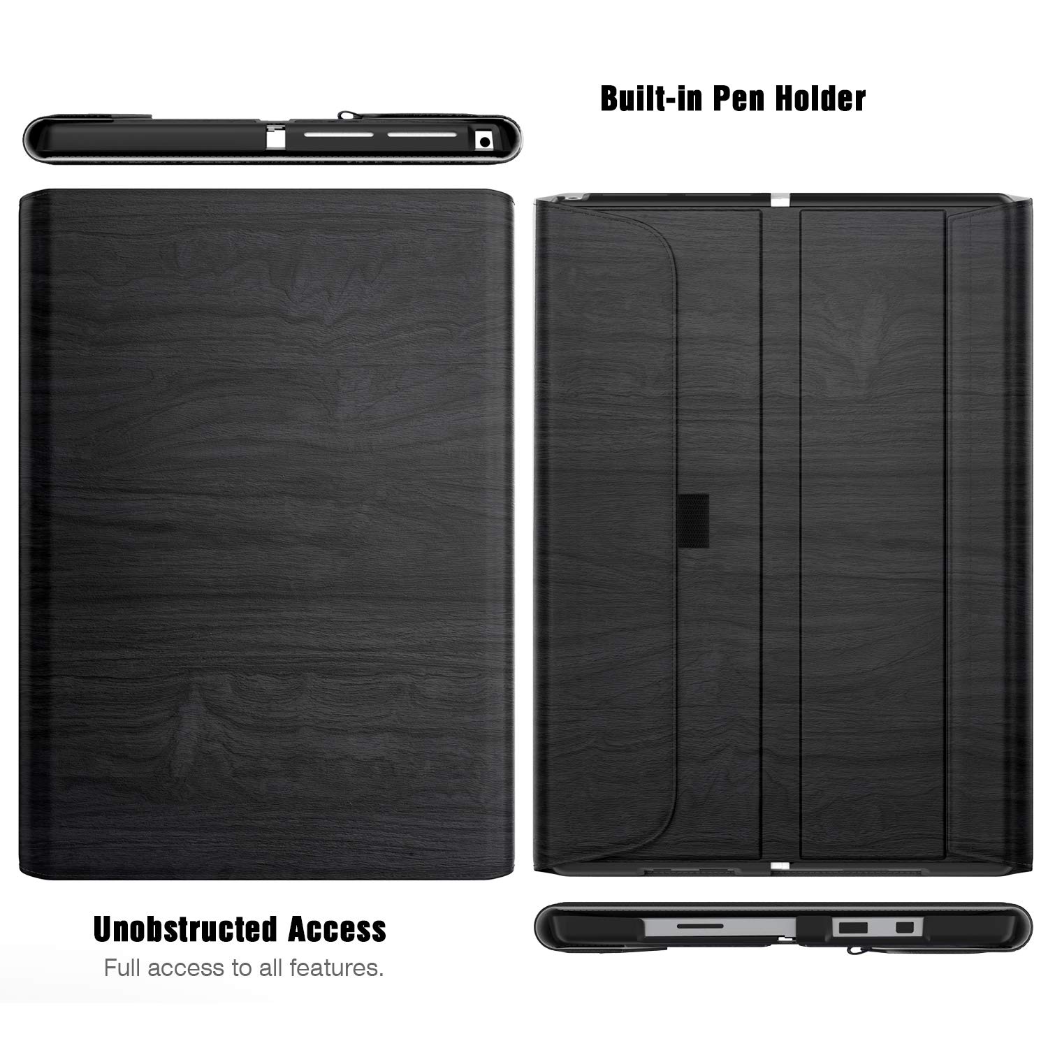 Moko Mk Sur Pro 6 5 4 Ndbs 1221f Swood Fa Moko Case Fit Microsoft Surface Pro 7 Pro 6 Ultra Lightweight Portfolio Business Cover With Pen Holder For Surface Pro 7 6 5