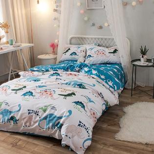 Lausonhouse 100% Cotton Dinosaur Duvet Cover Set and Sheet Set Bundle Twin Lausonhouse 100% Cotton Dinosaur Duvet Cover Set and Sheet Set Bundle Twin