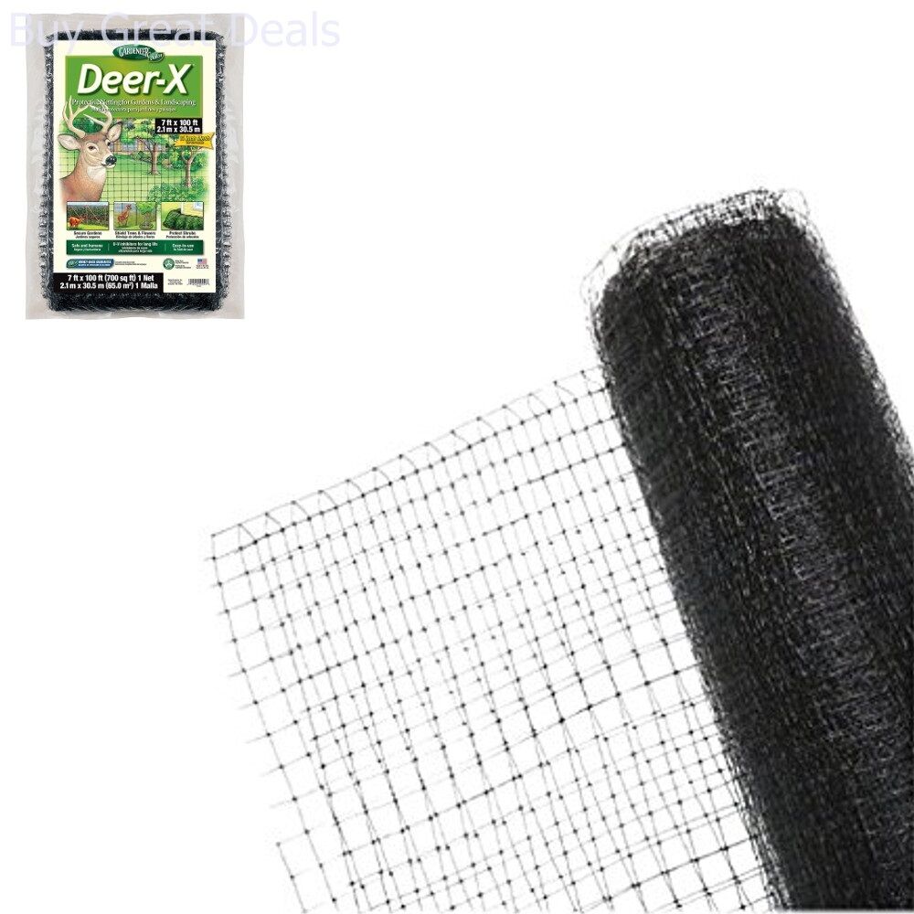 GCP Products Garden Fence Landscape Deer Fencing 7X100 Ft Animal Protective Netting Border