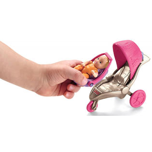 Fisher-Price Baby Doll Set Girls Pink Purple High Chair Stroller Car Seat  Toy Kids Play New