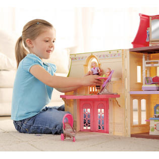 Fisher-Price Baby Doll Set Girls Pink Purple High Chair Stroller Car Seat  Toy Kids Play New