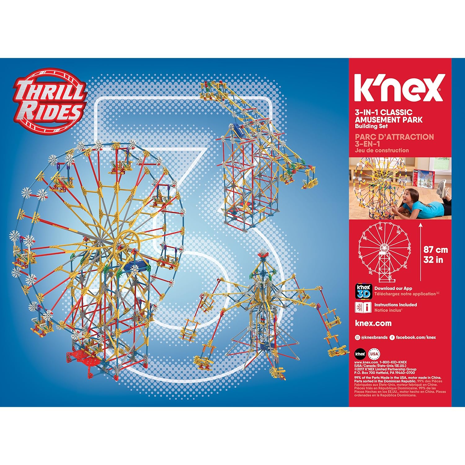 K Nex Knex Thrill Rides 3 In 1 Classic Amusement Park Building Set