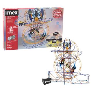 k nex knex thrill rides bionic blast roller coaster building set with ride it app 809piece ages 9 building set