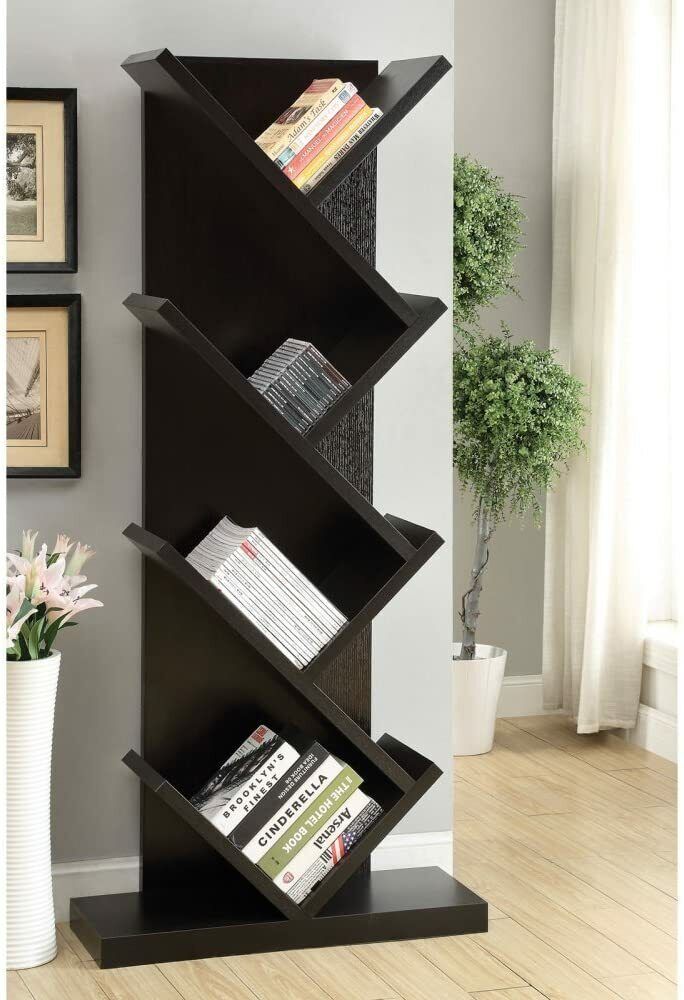 Coaster Contemporary 4 Shelf Bookcase, How To Make Diagonal Shelves