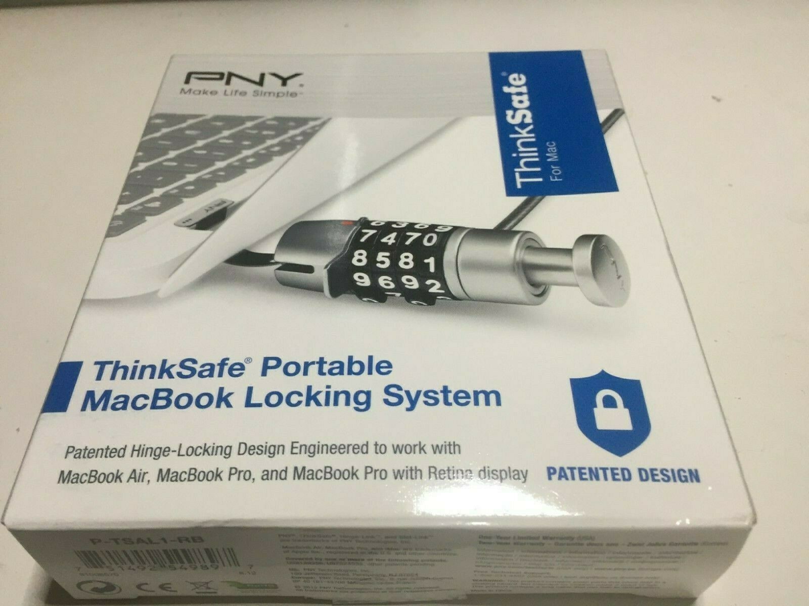 New Pny Thinksafe Portable Macbook Locking System P Tsal1 Rb Lock Mac Air Pro New Pny Thinksafe Portable Macbook Locking System P Tsal1 Rb Lock Mac Air Pro