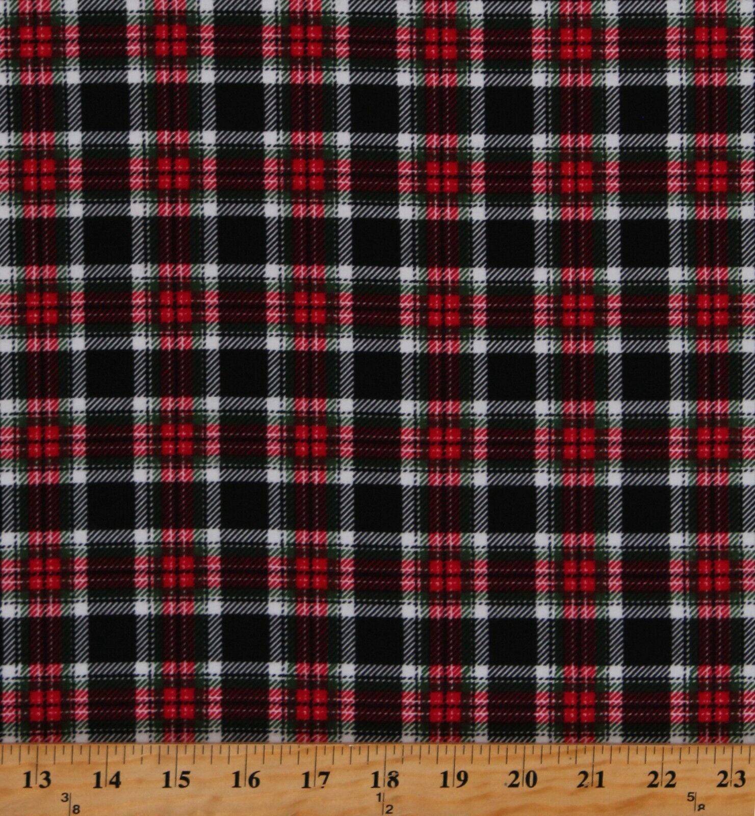 GCP Products Flannel Plaid Black Red Green White Christmas Holiday Flannel Fabric Bty D277.15