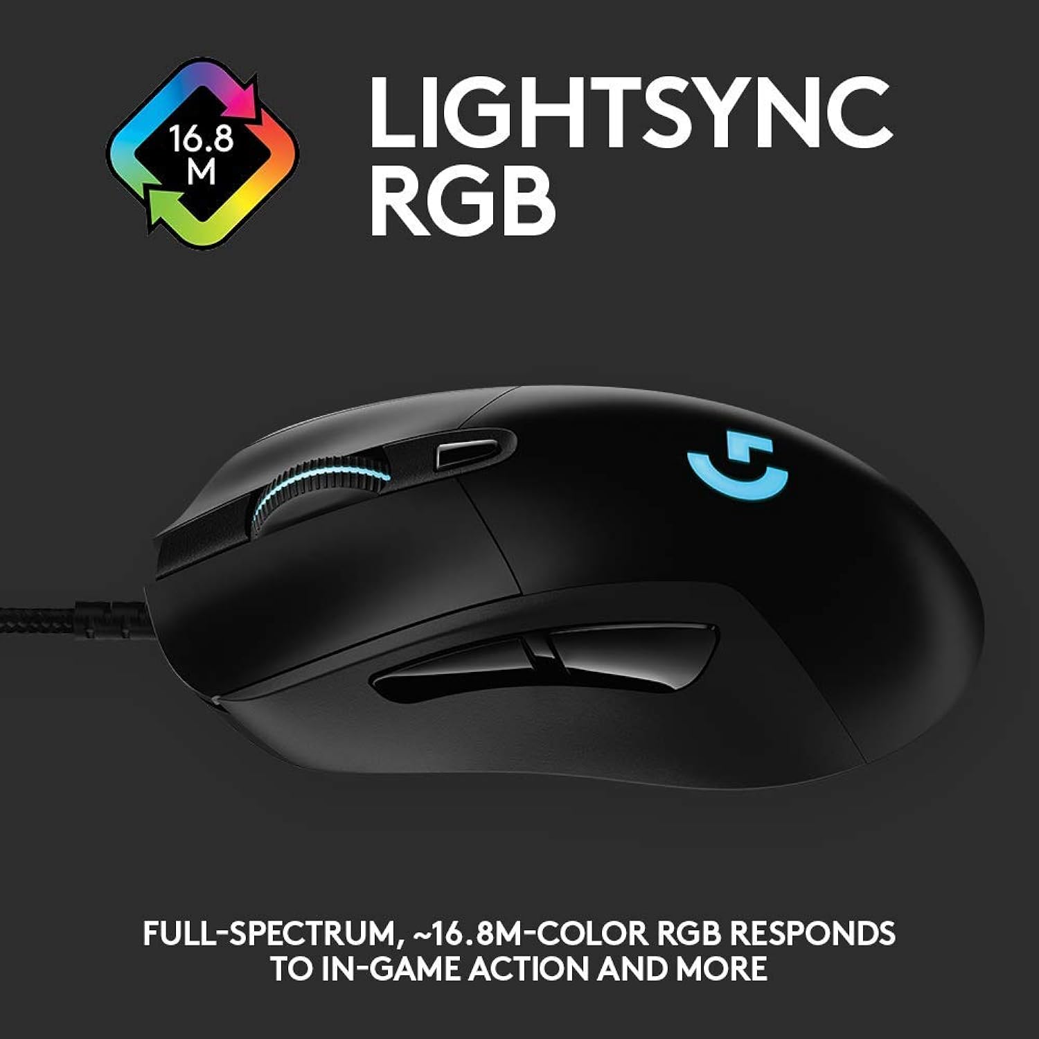 910 Logitech G403 Hero 25k Gaming Mouse Lightsync Rgb Lightweight 87g 10g Optional Braided Cable 25 600 Dpi Rubber Side Grips 910 Logitech G403 Hero 25k Gaming Mouse Lightsync Rgb Lightweight 87g 10g Optional Braided Cable 25 600 Dpi Rubber Side Grips