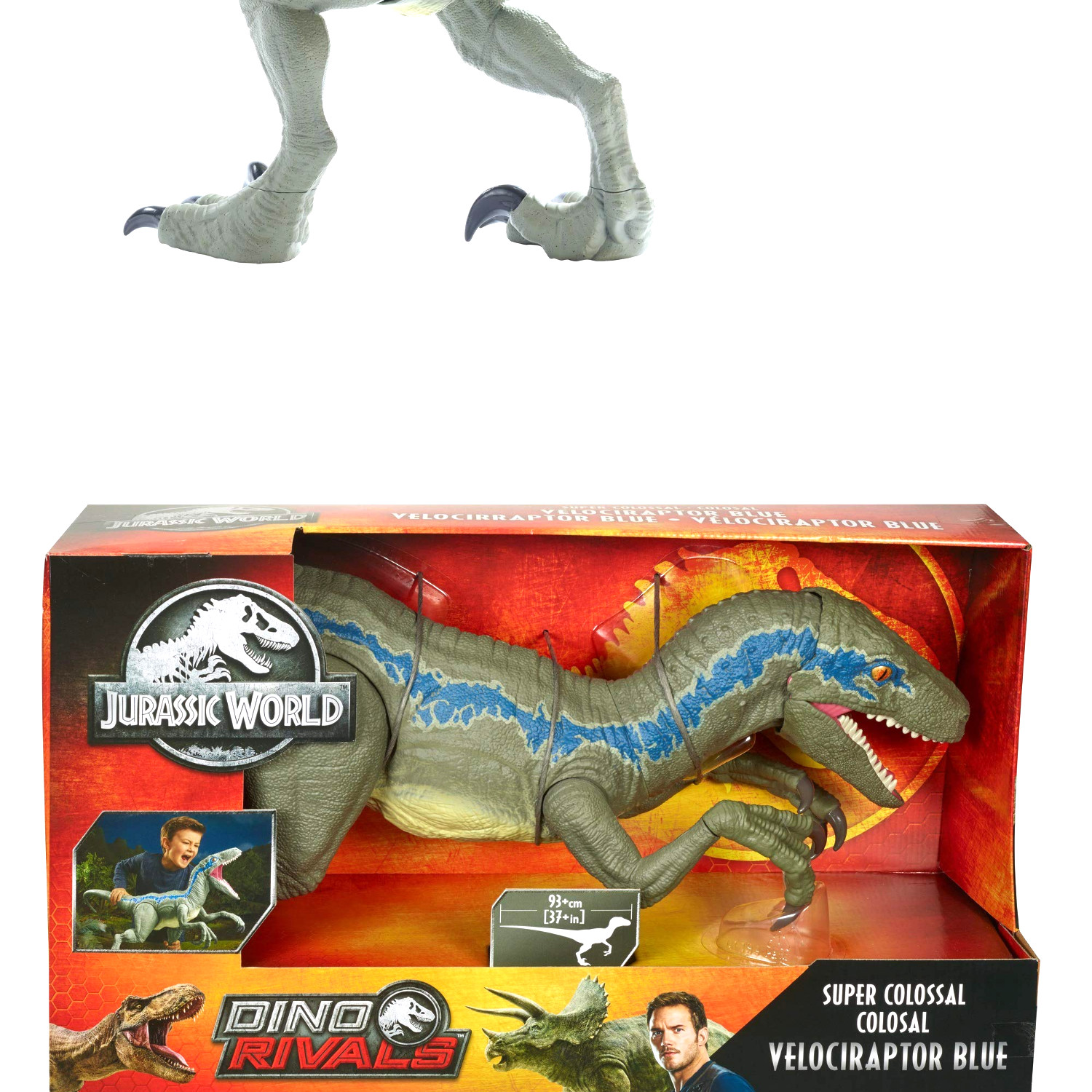 Jurassic World Super Colossal Velociraptor Blue Toy Dinosaur Jurassic World Super Colossal Velociraptor Blue Toy Dinosaur