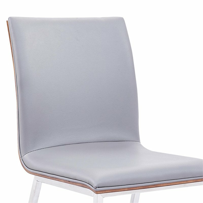 Armen Living Crystal Faux Leather Dining Chair In Gray Set Of 2 Armen Living Crystal Faux Leather, Armen Living Chair