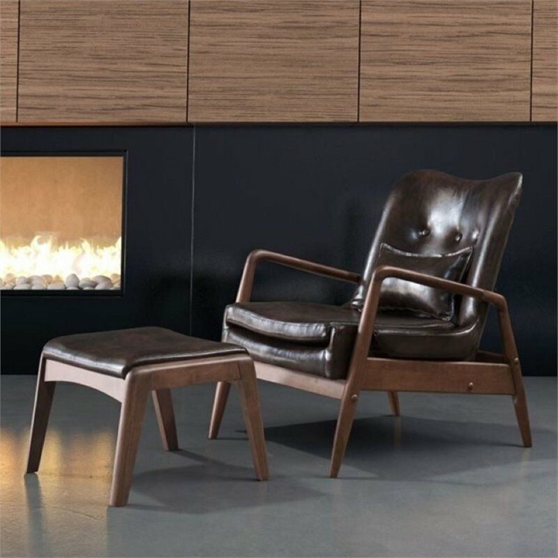 6b7 370086000143963 Brika Home Faux, Faux Leather Lounge Chair