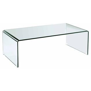 9fa 043948000224217 Pemberly Row Glass, White Coffee Table Rounded Corners
