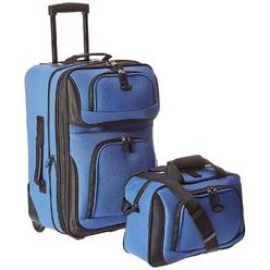 U.S. Traveler Traveler Rio Rugged Fabric Expandable Carry-On Luggage Set, Royal Blue, 2-Piece