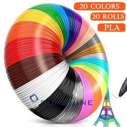 Generic 3D Pen Filament Refills, 20 Colors 328 Feet for 3D Printer Filament PLA 1.75mm
