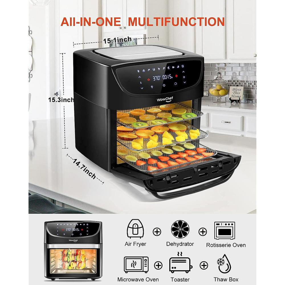 GCP Products Air Fryer Oven Combo 20 Quart, Convection Toaster Oven Dehydrator, 10-In-1 Air Fryer With Rotisserie And Racks, …