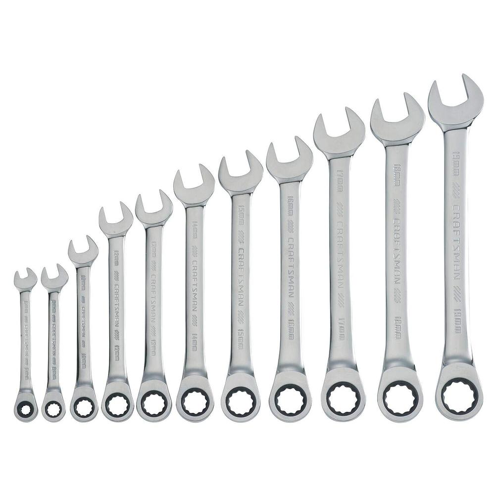 Craftsman Cmmt87021 11-Piece 12-Point Metric Ratchet Wrench Set