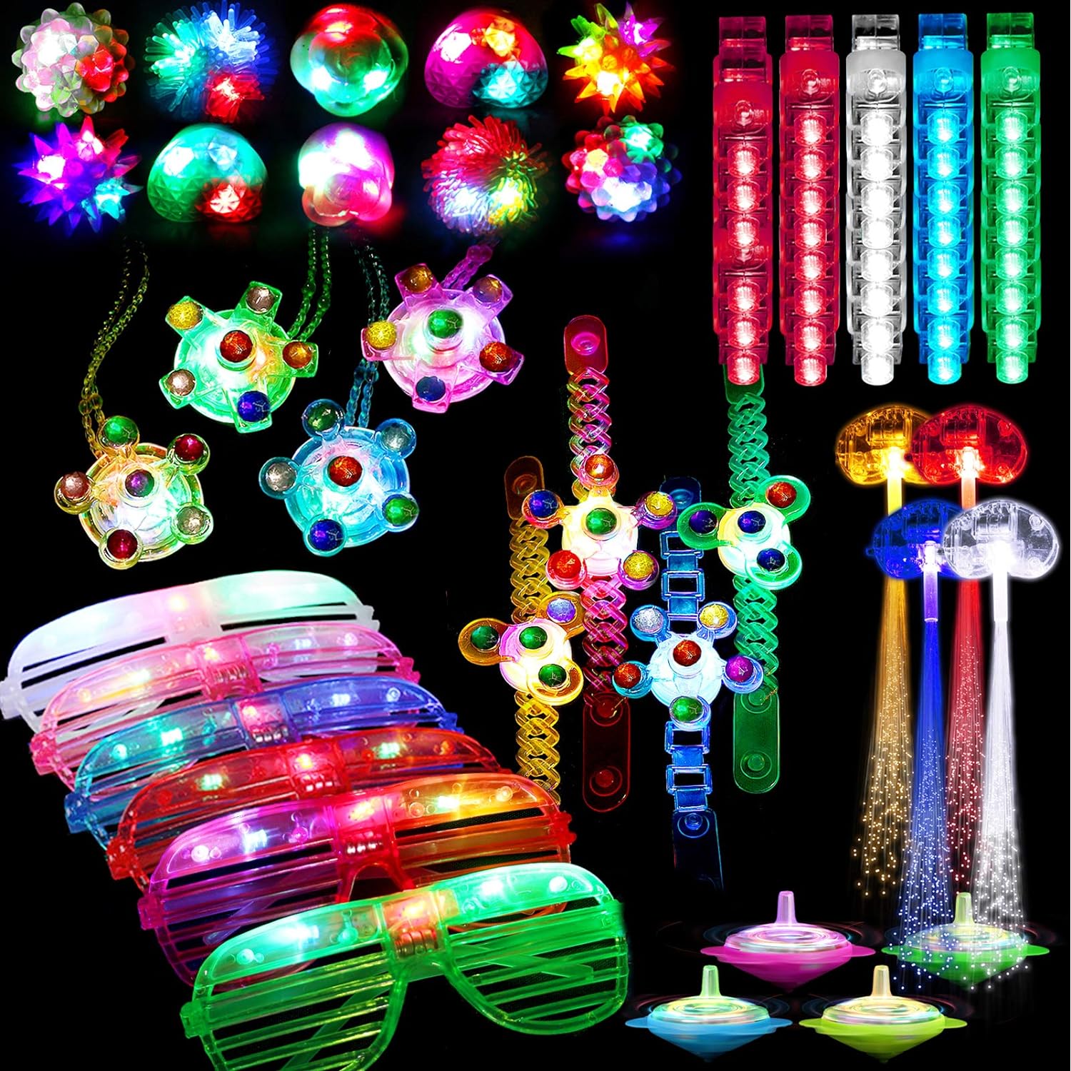 EBD Products 74 Pcs Light Up Toy Party Favors Glow In The Dark