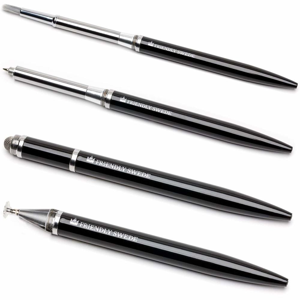 Kelder chocola olie 4326568026 The Friendly Swede Stylus Pen 4-In-1 With Replaceable Brush,  Capacitive Fiber Tip, Fine Point Disc Stylus Tip And Ballpo…