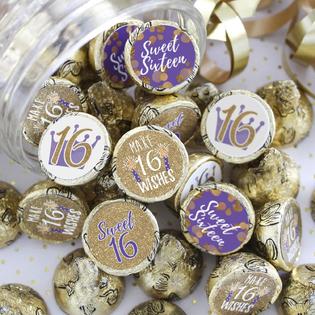Sweet 16 party favor labels
