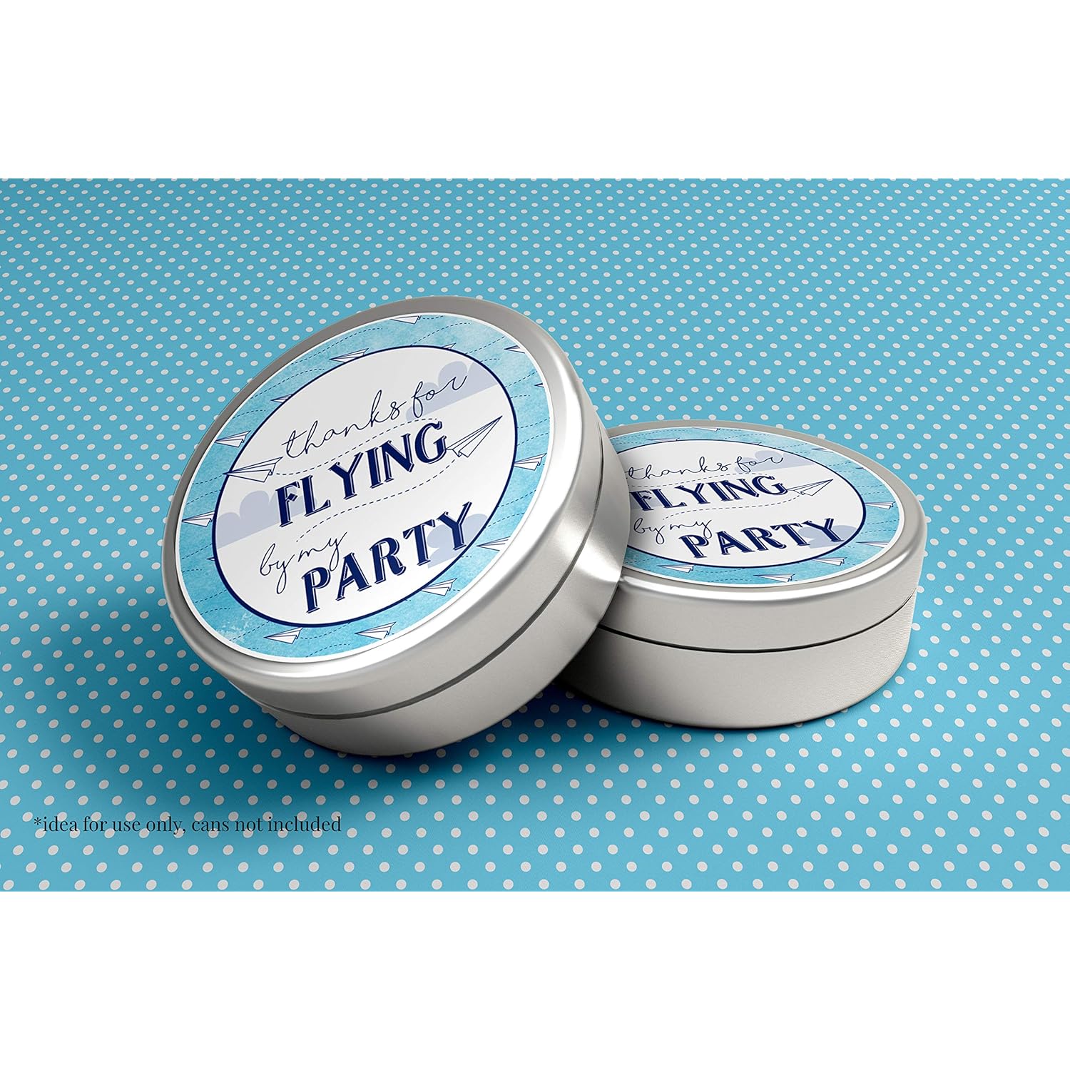 EBD Products Paper Airplane Thanks For Flying By Birthday Party Sticker Labels, 40 2