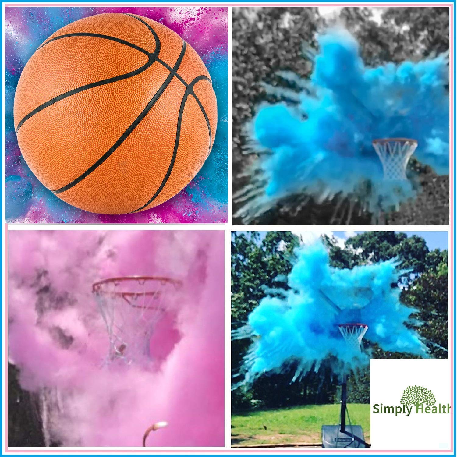 EBD Products Gender Reveal Basketball, Pink And Blue Powder Kit For Baby Boy Girl Gender Reveal Party. Biggest Basketball Most Powder?