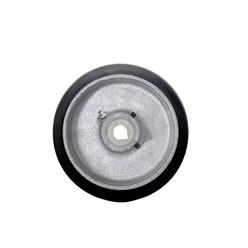 Service Caster 10" x 3" Rubber Tread on Cast Iron Keyed Drive Wheel - 20mm Plain Bore with two 1/4" Set Screws  -  Service Caster Brand