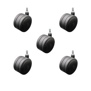 Heavy Duty Office Chair Casters Extra Large 4 Black Twin Wheels Hardwood Safe Non Marking Set Of 5 Service Caster