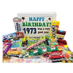 Woodstock Candy ~ 1973 47th Birthday Gift Box Nostalgic Retro Candy Mix from Childhood for 47 Year Old Man or Woman Born 1973 Jr