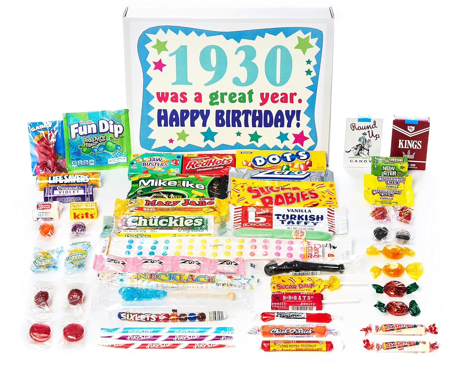 Woodstock Candy ~ 1930 90th Birthday Gift Box of Nostalgic Retro Candy from Childhood for 90 Year Old Man or Woman Born 1930