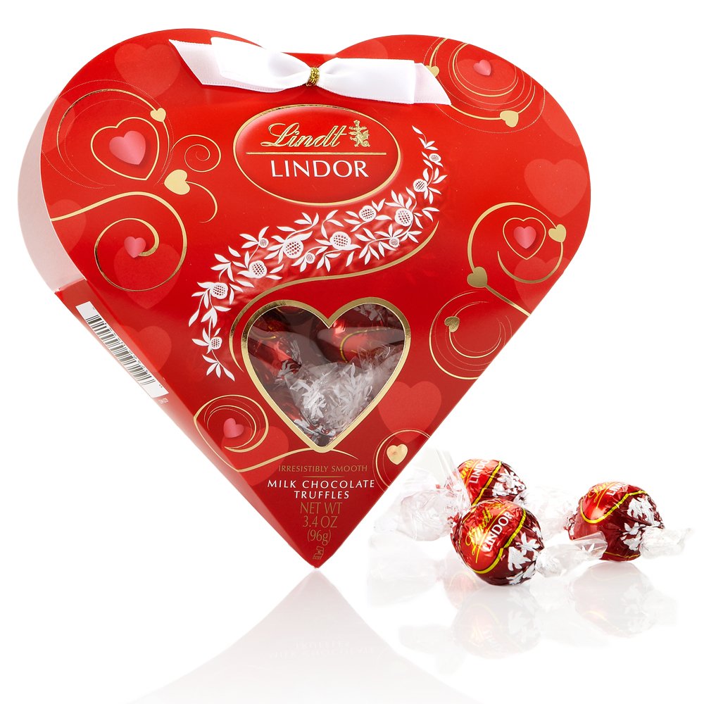 Lindt LINDOR Valentine Milk Chocolate Truffles Mini Gift Heart, 3.4oz