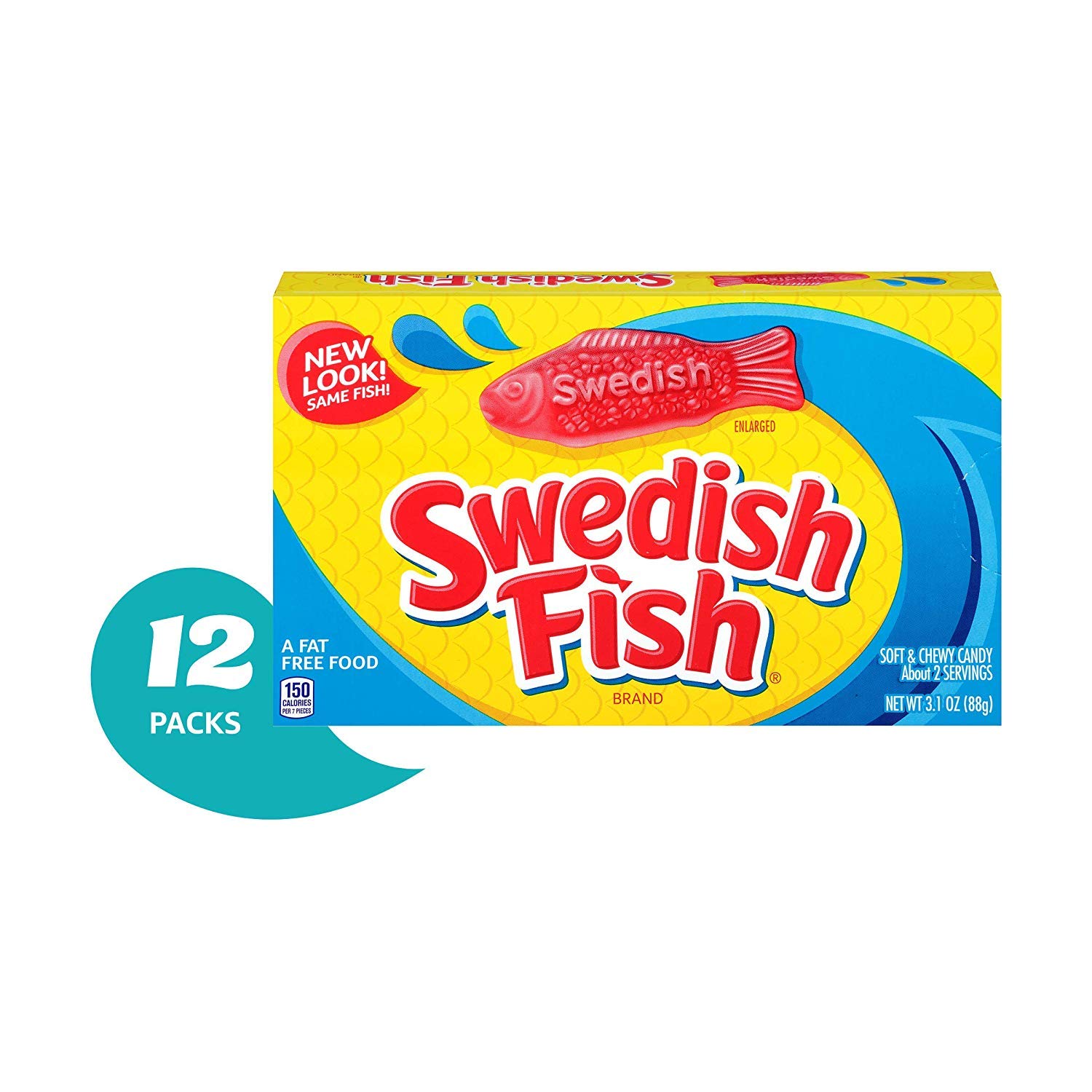 SWEDISH FISH Soft & Chewy Candy, 12 - 3.1 oz boxes