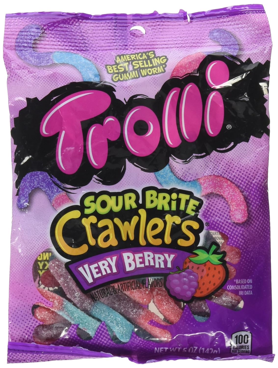 Trolli Sour Brite Crawlers, Very Berry Flavor, 5 oz
