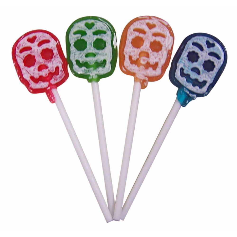 Flix Candy Halloween Day of the Dead Skull Icing Tattoo Lollipops, Bag of  70 (2)