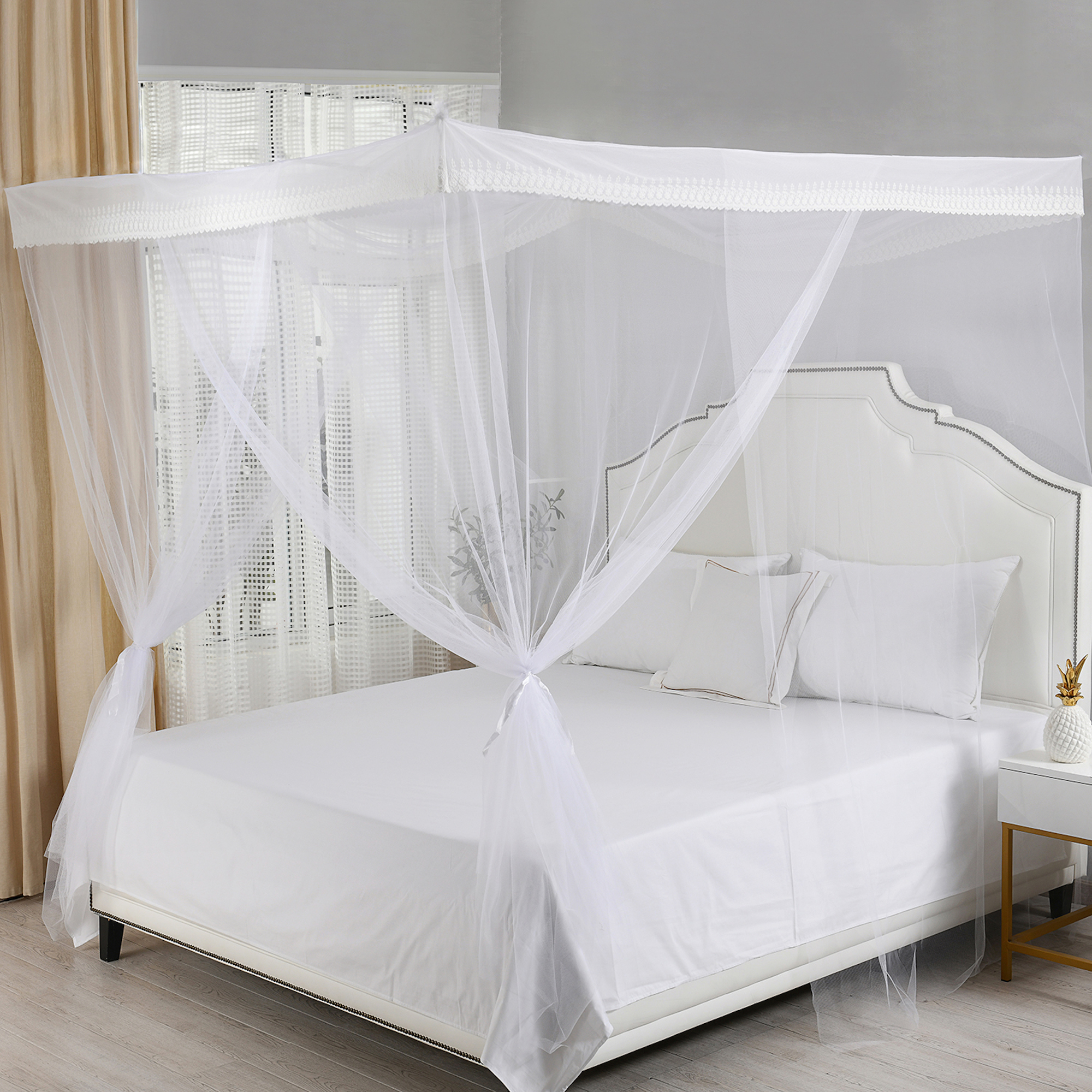 Casablanca Sheba 4-Post Hanging Sheer Mosquito Bed Canopy