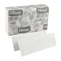 kleenex multifold paper towels (02046), white, 8 packs / convenience case, 150 tri fold paper towels / pack, 1,200 towels / case