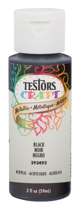 Testor's Testors Metallic Black Water-Based Craft Paint Interior 2 oz