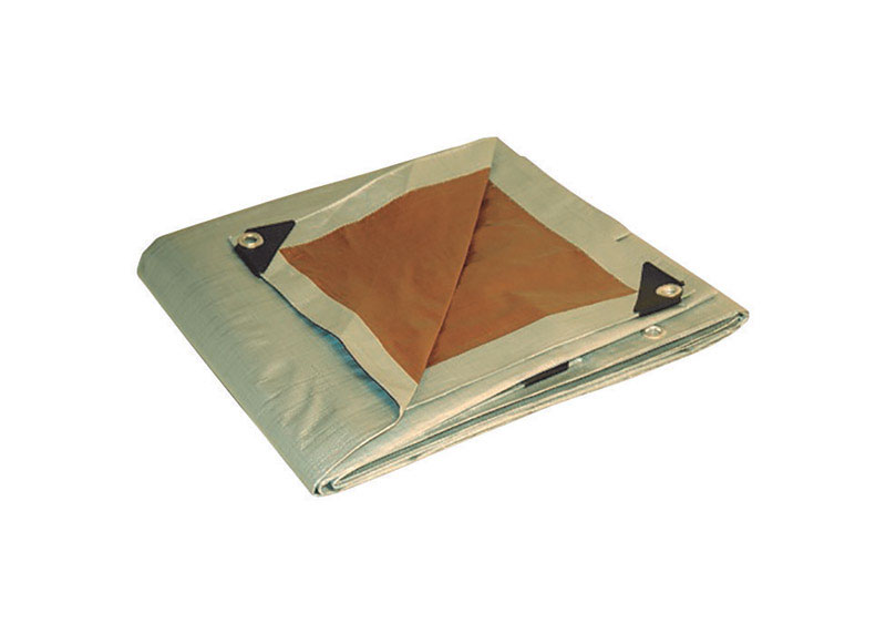 Foremost Dry Top 10 ft. W X 12 ft. L Heavy Duty Polyethylene Reversible Tarp Brown/Silver