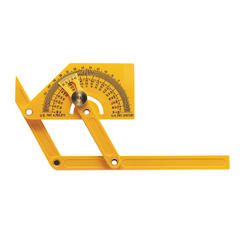 General Tires General Tools 29 Plastic Protractor and Angle Finder, Outside, Inside, Sloped Angles, 0° to 180° , Yellow