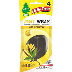 Little Trees Vent Wrap Vanillaroma Scent Car Air Freshener 4 oz Solid 4 pk