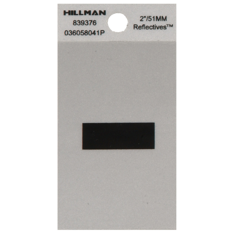 Hillman 2 in. Reflective Black Vinyl Self-Adhesive Special Character Hyphen 1 pc
