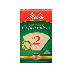 Melitta 612412 #2 Natural Brown Cone Coffee Filters 40 Count