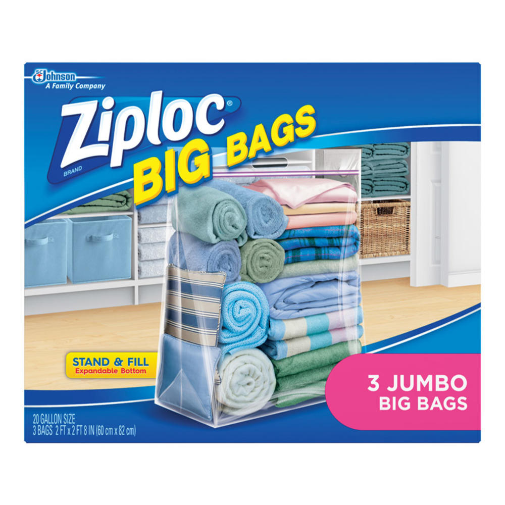 Ziploc Big Bags 20 gal Clear Storage Bag 32.5 in. H X 24 in. W