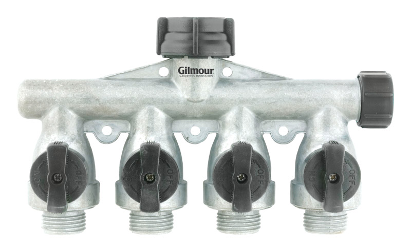 Gilmour 5/8 in. Metal Threaded Male 4-Way Shut-off Valve