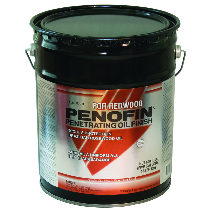 PENOFIN Penofin All Heart Transparent Redwood Oil-Based Penetrating Wood  Stain 5 gal
