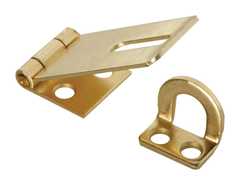 National Hardware Brass-Plated Steel 1-3/4 in. L Safety Hasp 1 pk