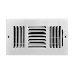 TRUE AIRE Luigi Bormioli truaire c103m 08x04(duct opening measurements) 3-way supply 8-inch by 4-inch sidewall or ceiling register grille, white