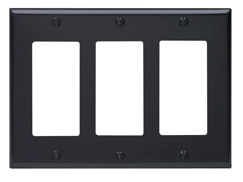 Leviton Black 3 gang Thermoset Plastic Decorator Wall Plate 1 pk